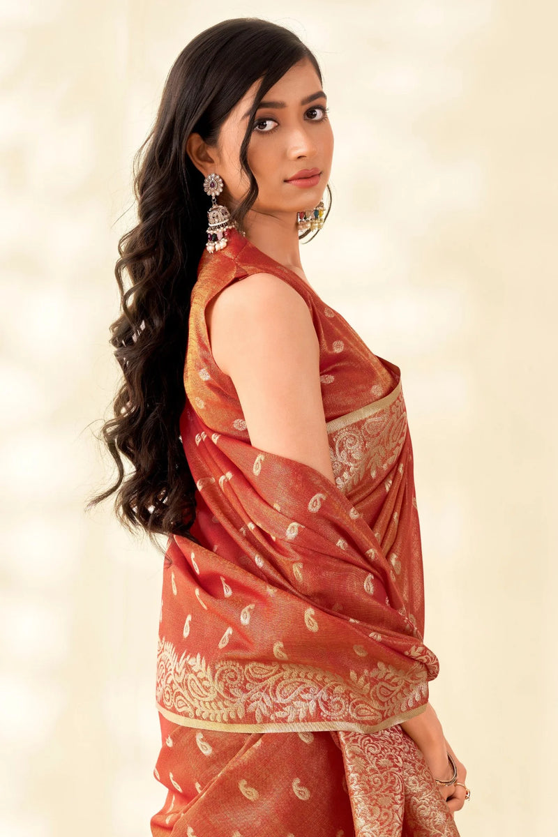 Woven Tissue Linen Blend Saree