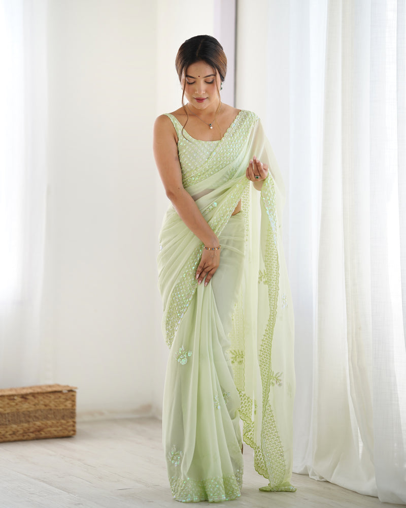 Premium Georgette with Sequence Work Saree