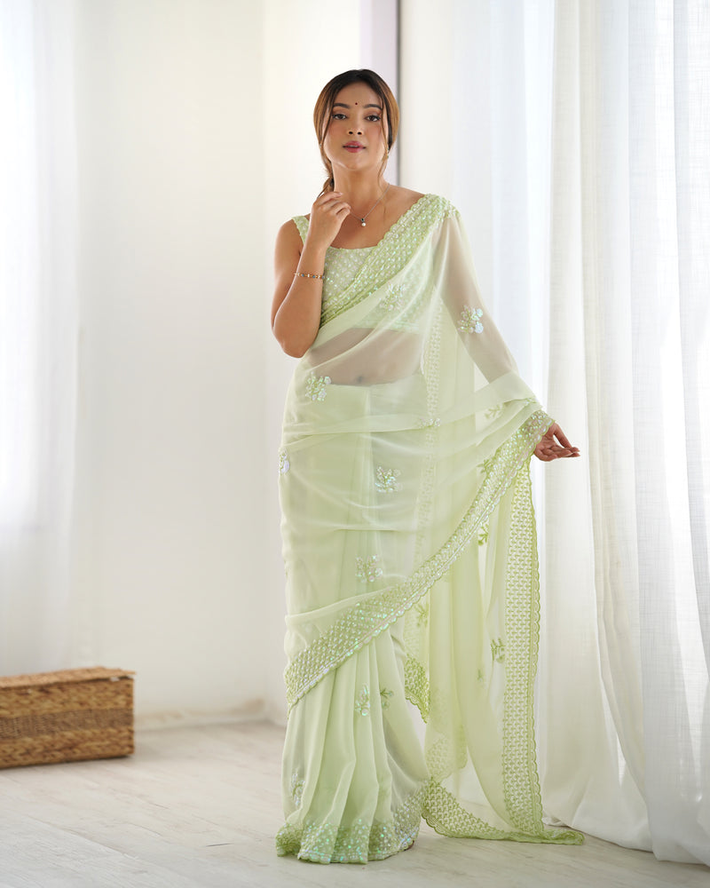 Premium Georgette with Sequence Work Saree