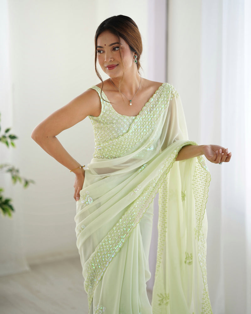 Premium Georgette with Sequence Work Saree