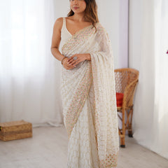Georgette with All-Over Sequin Work Saree