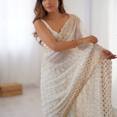 Georgette with All-Over Sequin Work Saree