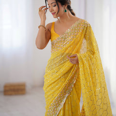 Georgette with All-Over Sequin Work Saree