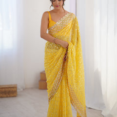 Georgette with All-Over Sequin Work Saree
