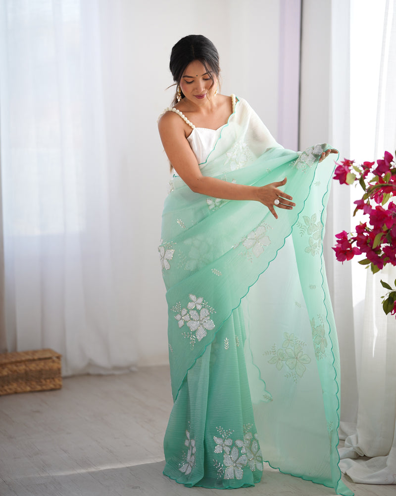 The Candy Crush Saree Padded Comfort with Sequins