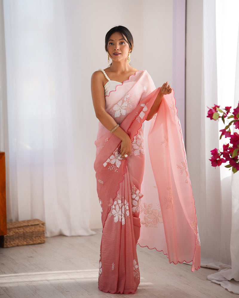 The Candy Crush Saree Padded Comfort with Sequins