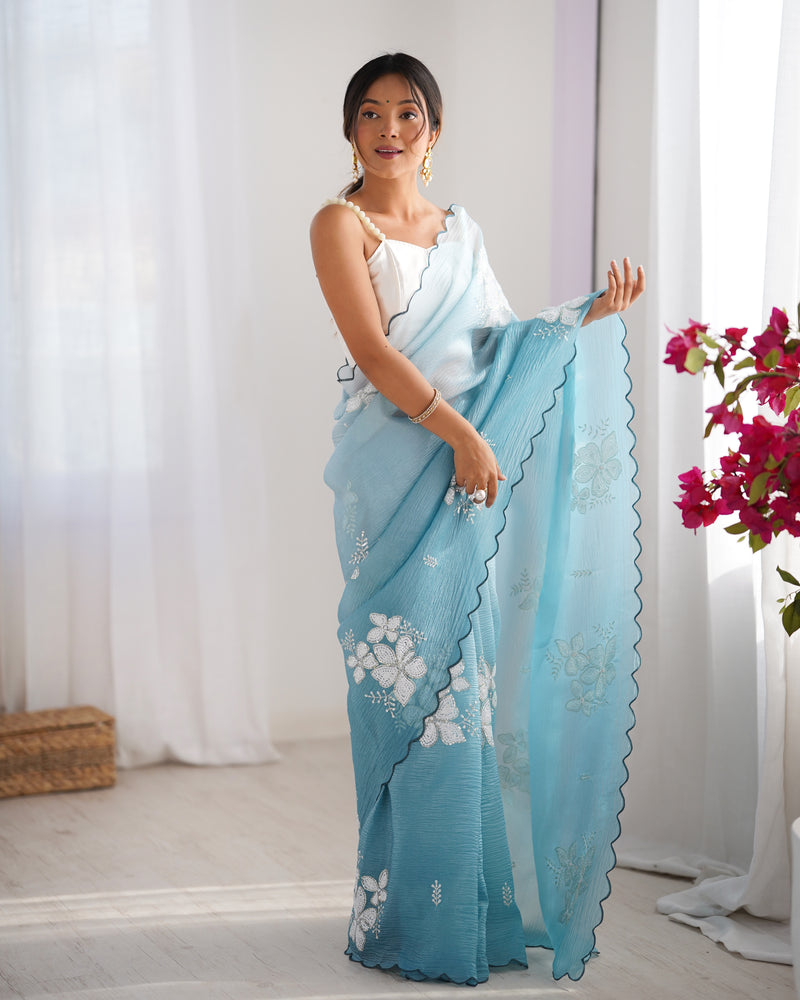 The Candy Crush Saree Padded Comfort with Sequins