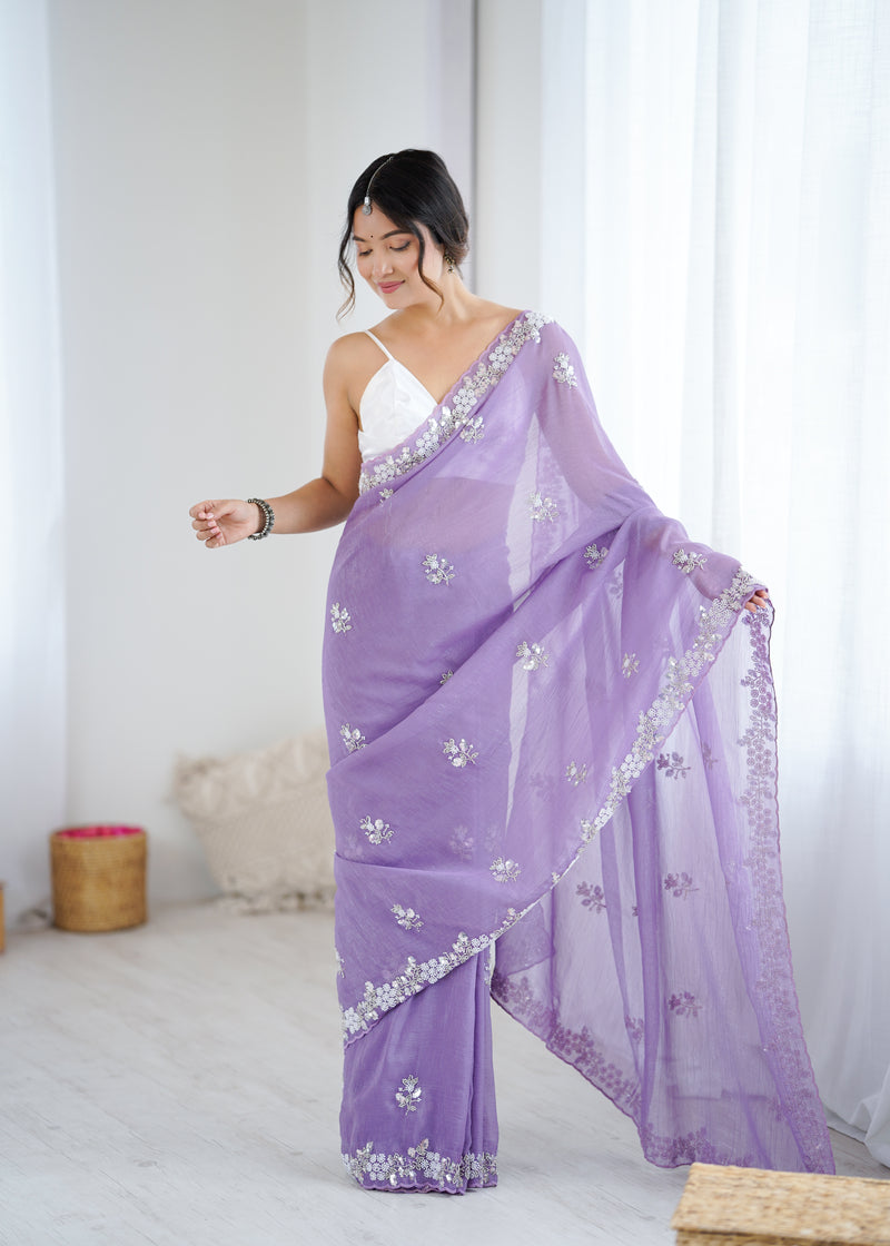 Shaded Chiffon with Heavy Embellishment Saree