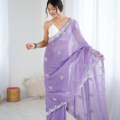 Shaded Chiffon with Heavy Embellishment Saree