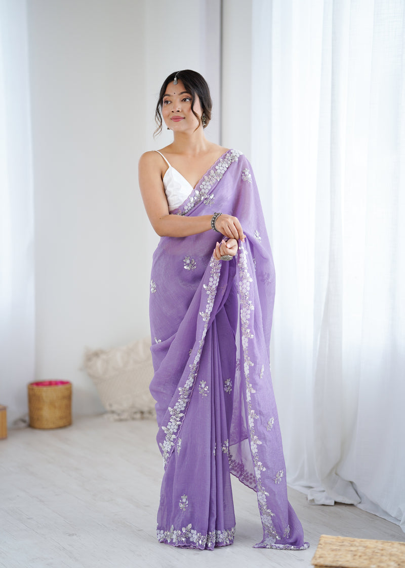 Shaded Chiffon with Heavy Embellishment Saree