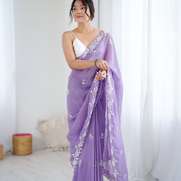 Shaded Chiffon with Heavy Embellishment Saree