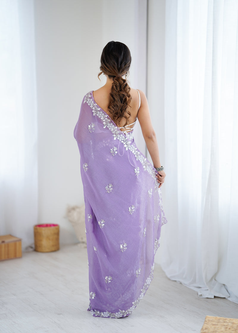 Shaded Chiffon with Heavy Embellishment Saree