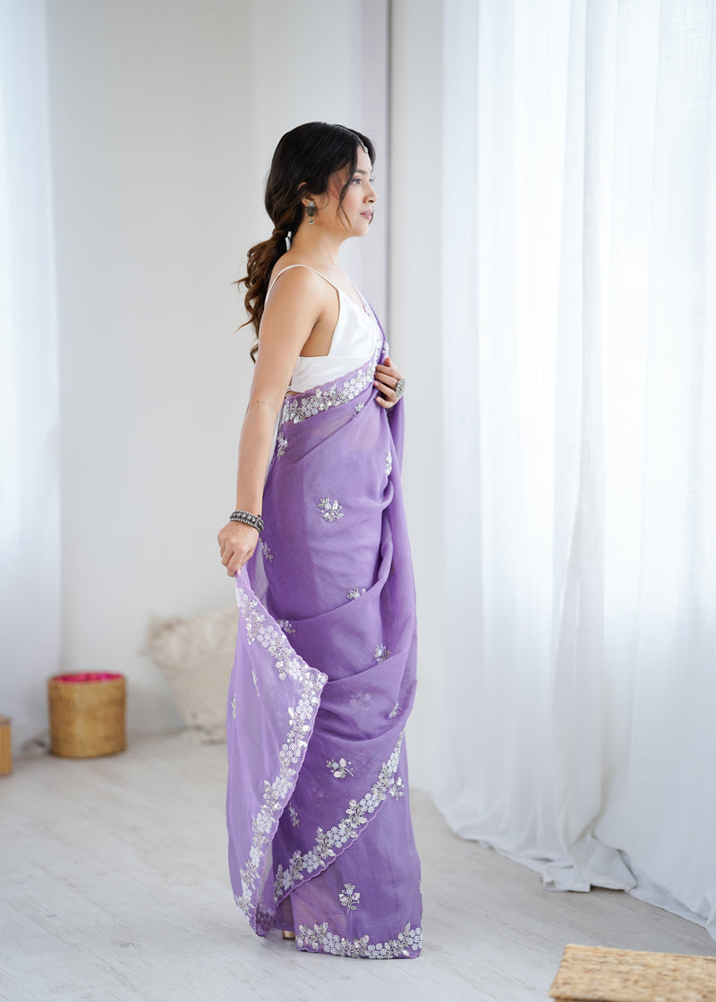 Shaded Chiffon with Heavy Embellishment Saree