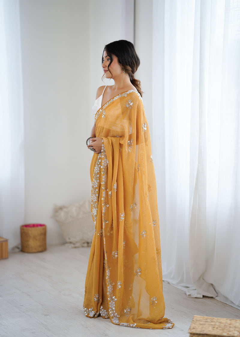 Shaded Chiffon with Heavy Embellishment Saree