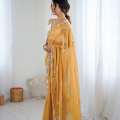 Shaded Chiffon with Heavy Embellishment Saree