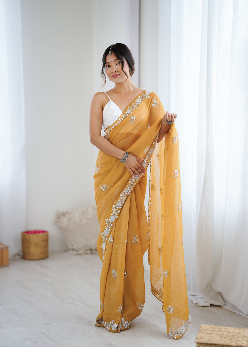 Shaded Chiffon with Heavy Embellishment Saree