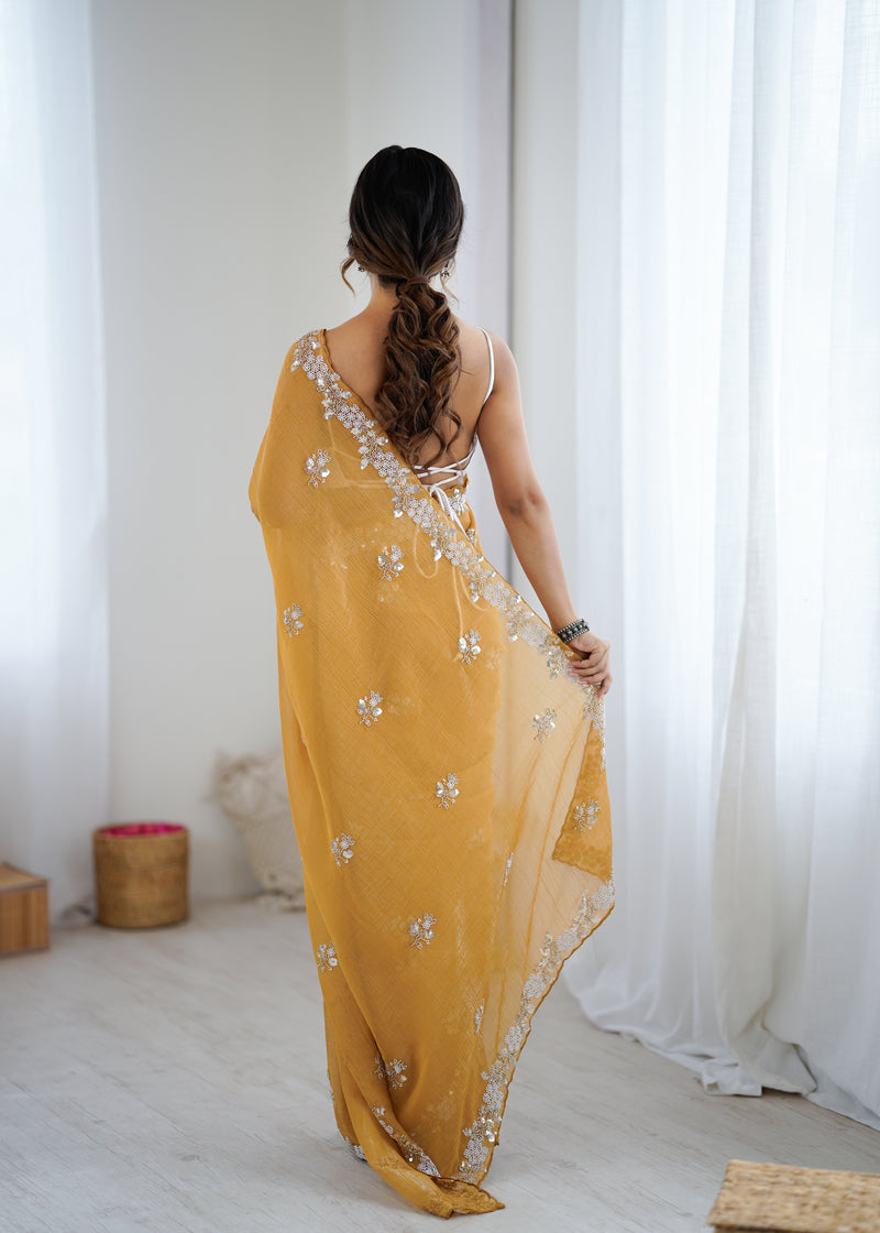 Shaded Chiffon with Heavy Embellishment Saree