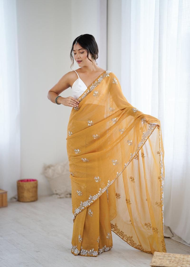 Shaded Chiffon with Heavy Embellishment Saree