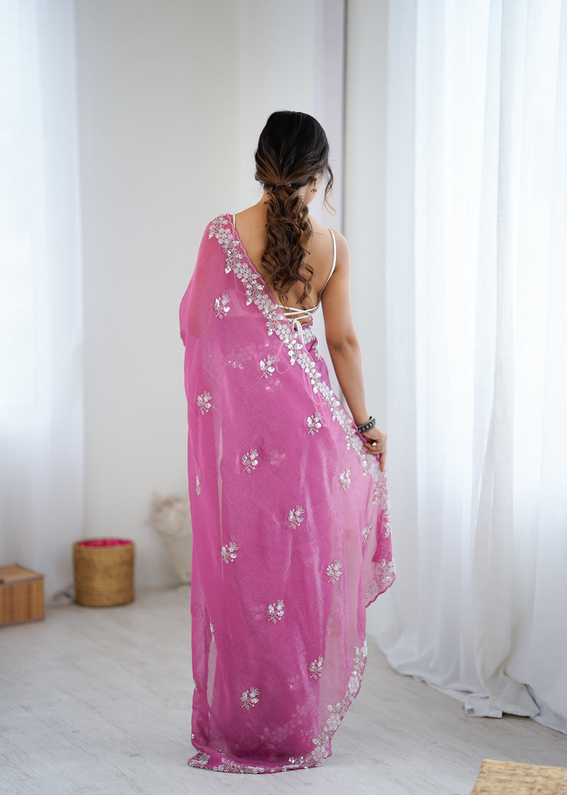 Shaded Chiffon with Heavy Embellishment Saree