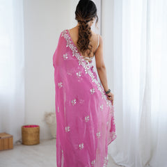 Shaded Chiffon with Heavy Embellishment Saree