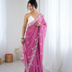 Shaded Chiffon with Heavy Embellishment Saree