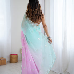 Shaded Chiffon with Heavy Embellishment Saree
