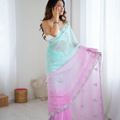Shaded Chiffon with Heavy Embellishment Saree