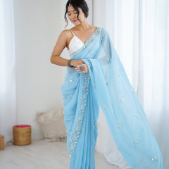 Shaded Chiffon with Heavy Embellishment Saree