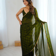 NC Chiffon with Cutdana  Border Lace Saree