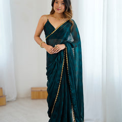 NC Chiffon with Cutdana  Border Lace Saree