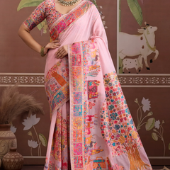 Luxurious Cotton Pashmina Weaving Saree