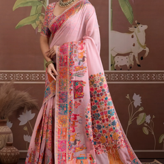 Luxurious Cotton Pashmina Weaving Saree