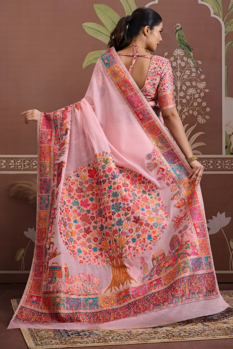 Luxurious Cotton Pashmina Weaving Saree