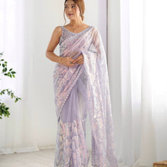 Butterfly Glow Saree Soft Net & 3mm Sequin Sparkle