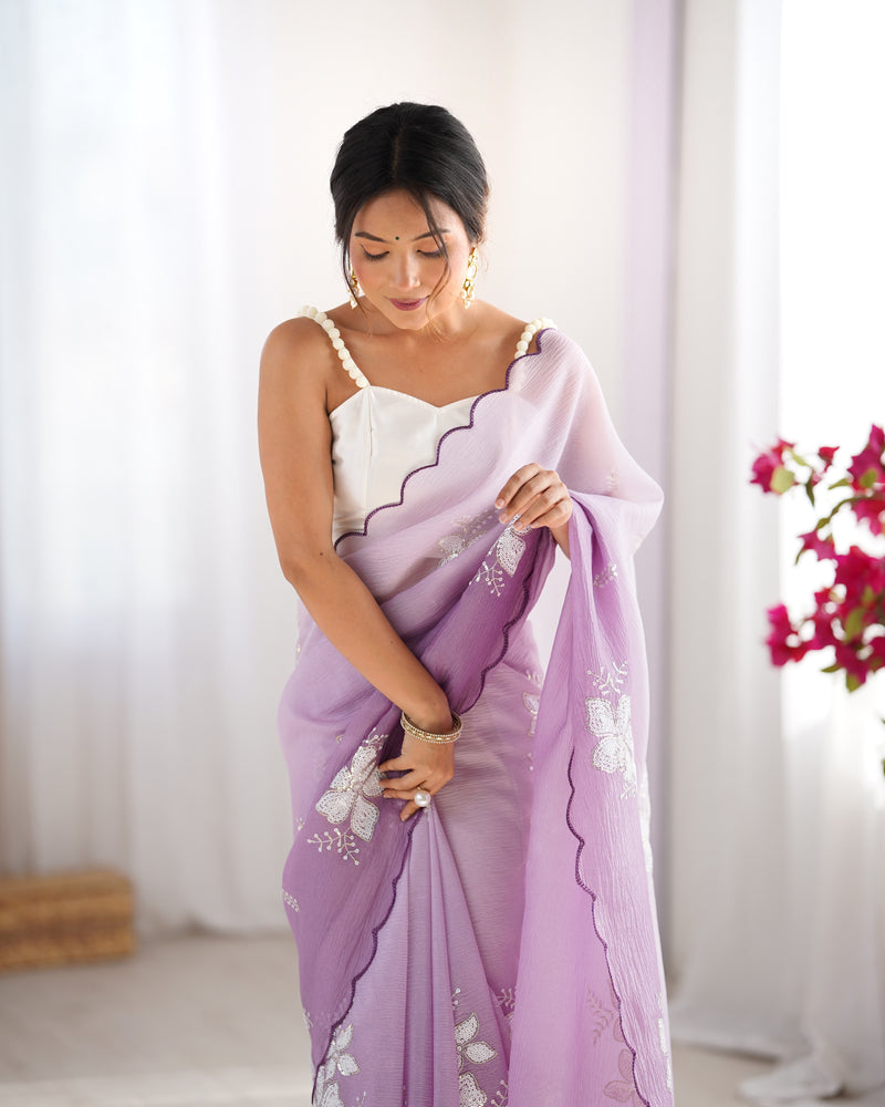 Padded Texture & Sequins Sparkle Saree