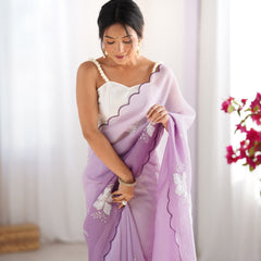 Padded Texture & Sequins Sparkle Saree