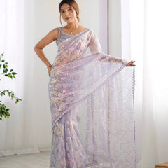 Butterfly Glow Saree Soft Net & 3mm Sequin Sparkle