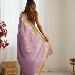 Vichitra Silk Saree with Fine Hand Embroidery