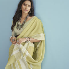 The Ethereal Chikankari Linen Silk Saree