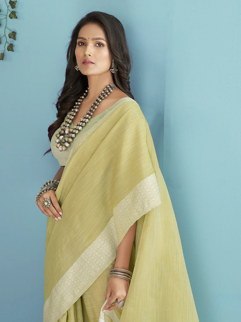 The Ethereal Chikankari Linen Silk Saree