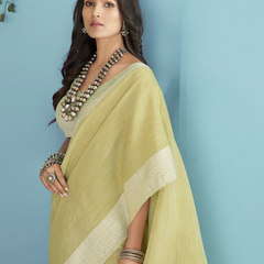 The Ethereal Chikankari Linen Silk Saree