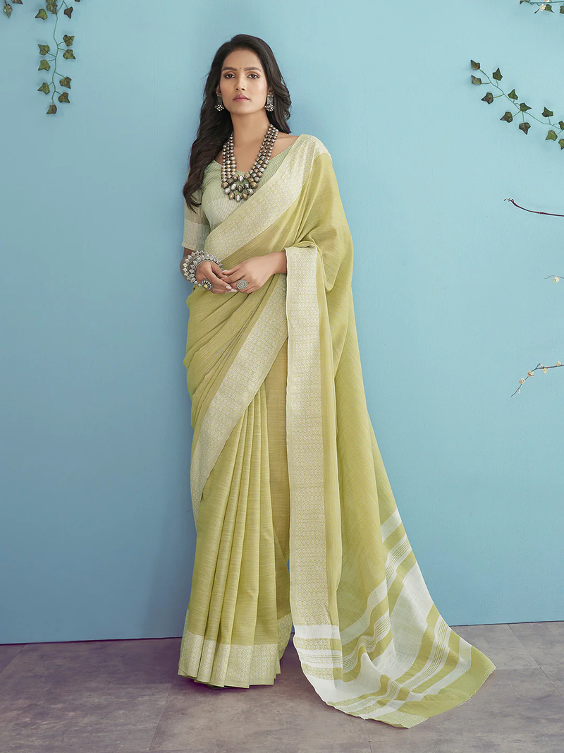The Ethereal Chikankari Linen Silk Saree