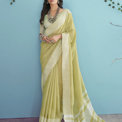 The Ethereal Chikankari Linen Silk Saree