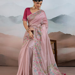 The Handloom Zari Tissue with Brasso Weaving Saree
