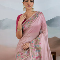 The Handloom Zari Tissue with Brasso Weaving Saree