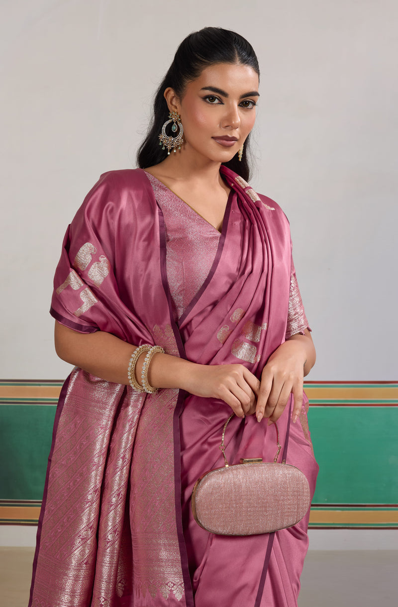 Pure Satin Handloom Weaving Saree