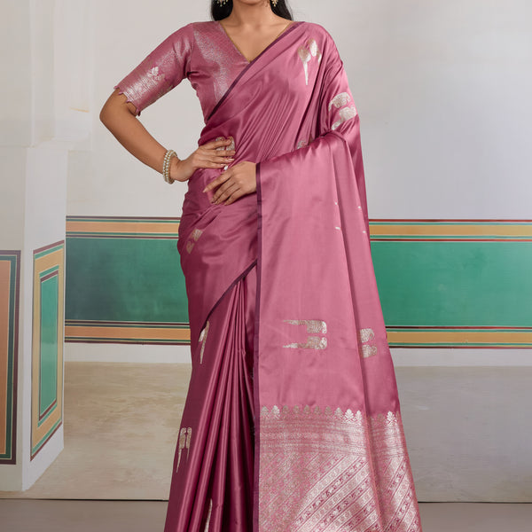Pure Satin Handloom Weaving Saree