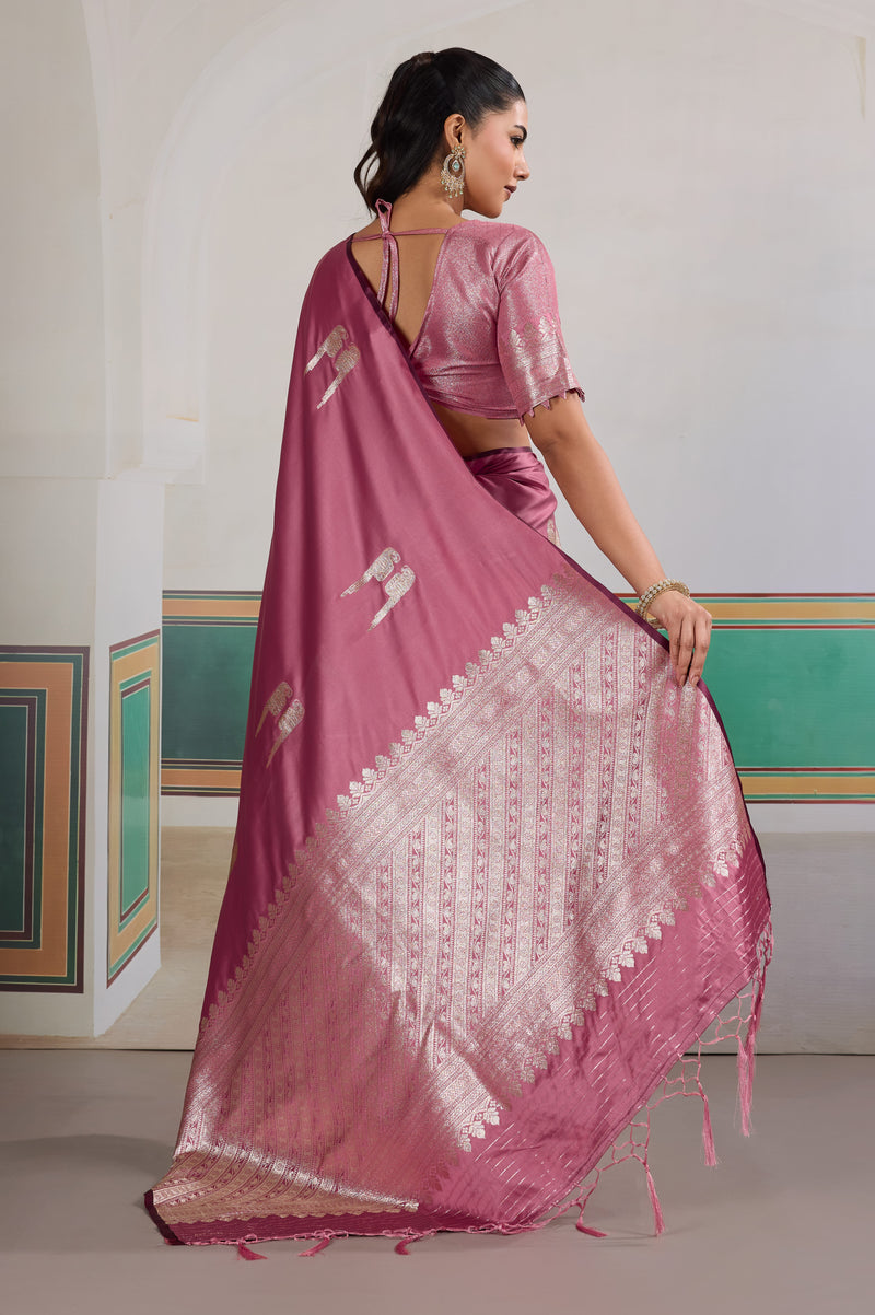 Pure Satin Handloom Weaving Saree