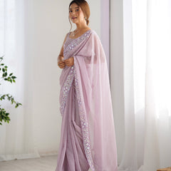 Embellished Georgette with Sequins & Embroidery Work Saree