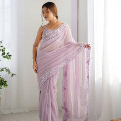 Embellished Georgette with Sequins & Embroidery Work Saree